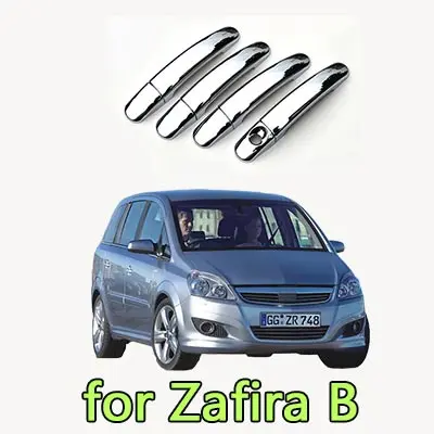 Хромированная накладка на дверную ручку для Opel Zafira B, набор из 4 штук, пластиковые аксессуары для стайлинга автомобилей Vauxhall Holden Zafira Family