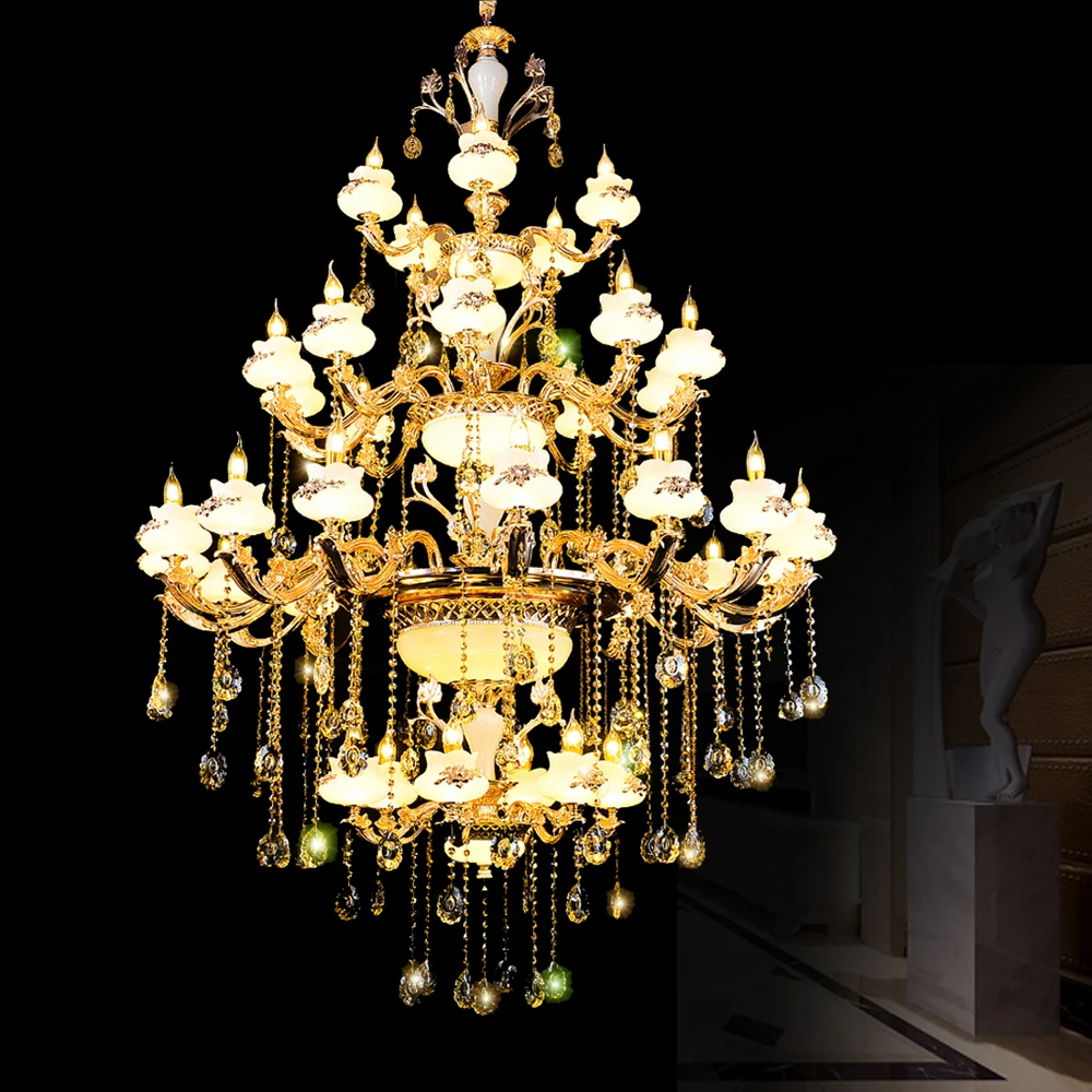 Luxury Crystal Chandelier for Living Room Glass Crystal Chandelier Lighting Fixtures Decorative Chandeliers for Home Gold Lamp