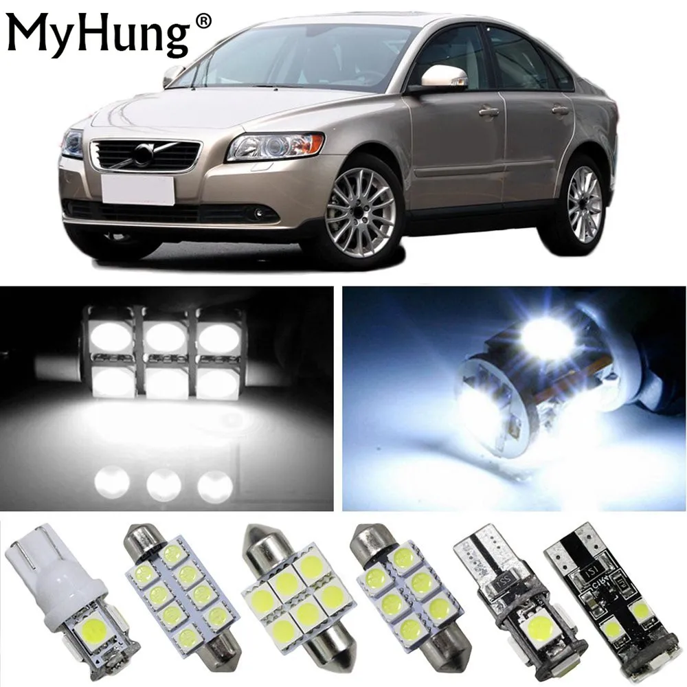 

For VOLVO C30 S40 S60 S80 XC60 Car Led Interior Light Replacement Bulbs Dome Map Lamp Light Bright White T10 35mm 42mm 11PCS