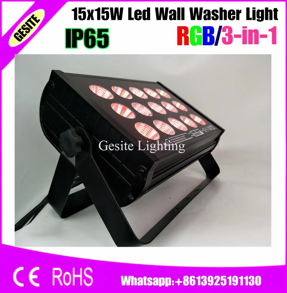 4pcs/lot 15x15w rgb outdoor wall washer led city color waterproof 3 in 1 flood dj light