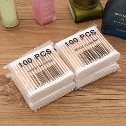 100pcs/Pack 2018 New Bamboo Cotton Buds Cotton Swabs Tips Medical Ears Clean Wood Sticks Health Makeup Tools Micro