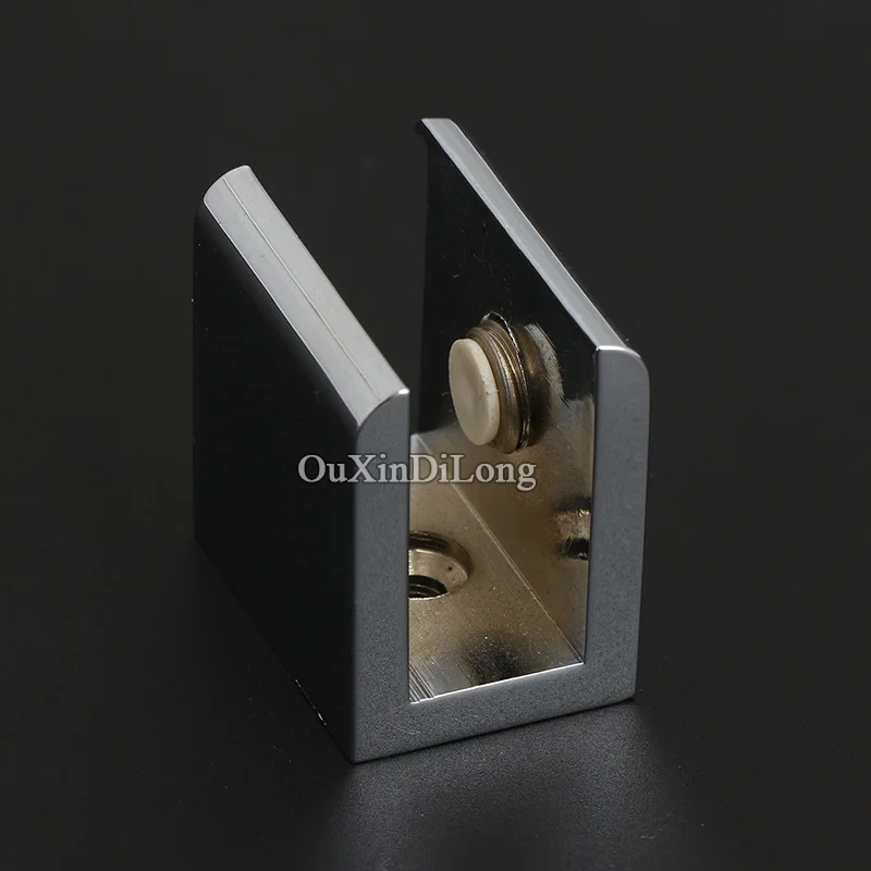 High Quality 8PCS Pure Brass Glass Clamps Clips Glass Fixed Holder Brackets Shelf Support Connectors Chromed No Drilling