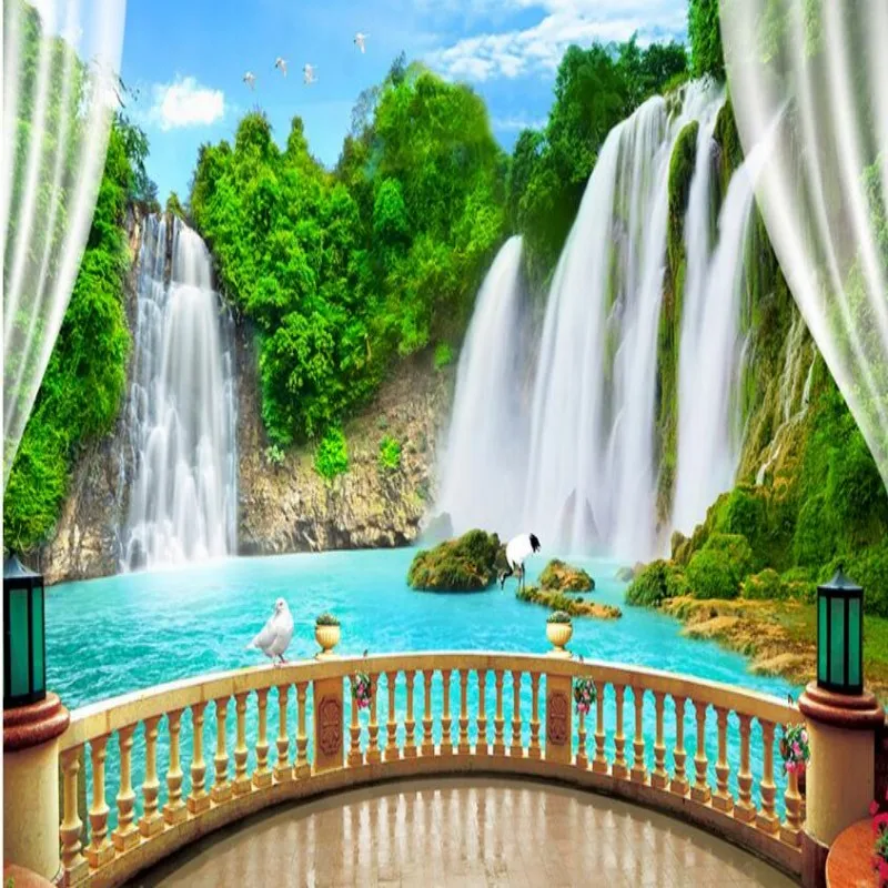 

beibehang papel de parede Custom photo wallpaper large murals 3D stereo landscape waterfall background wall wallpaper