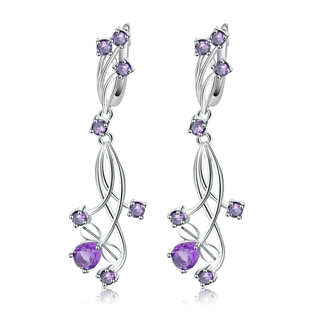 

Gem's Ballet Natural Amethyst Purple Gemstone Women's Earrings 925 Sterling Silver Drop Earrings Fine Jewelry With Box