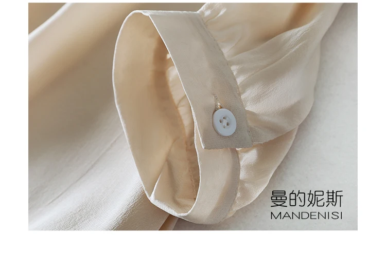 2023 Spring and Autumn three-quarter Sleeve Natural Silk Shirt office lady shirt