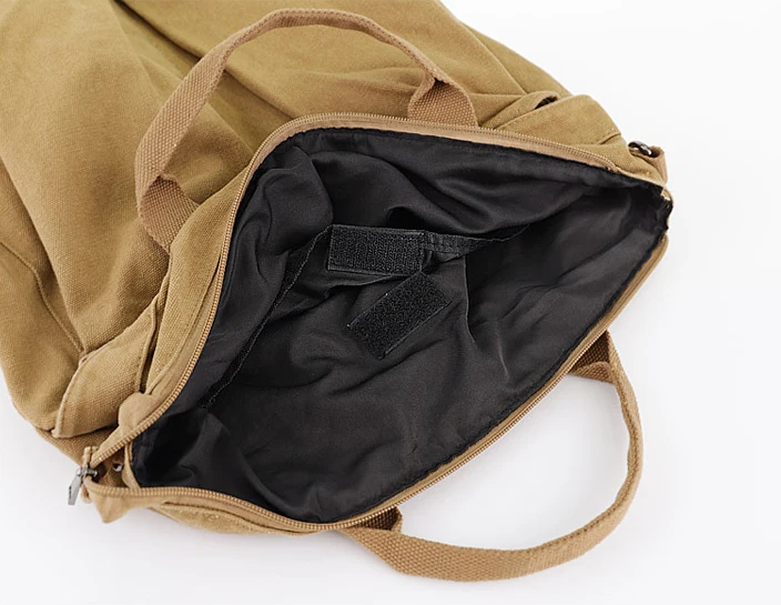 Unisex Multi-functional Canvas Handbag Women Big Capcity Multi-pocket Bag School Fabric Eco-friendly Flap Book Bag Shoulder Bag