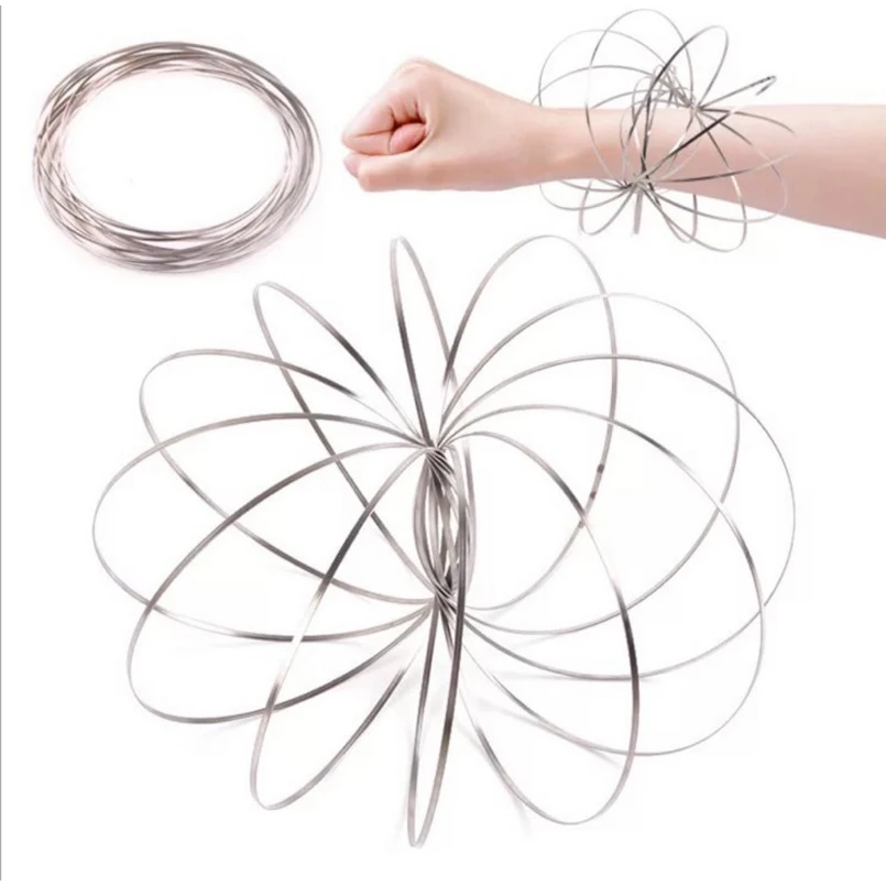 Flow Ring Kinetic Spring Toys Toroflux Amazing Flow Toy FlowRing Kinetic Spring Toy 3D Sculpture Ring Amazing Flow Ring Toy Gift