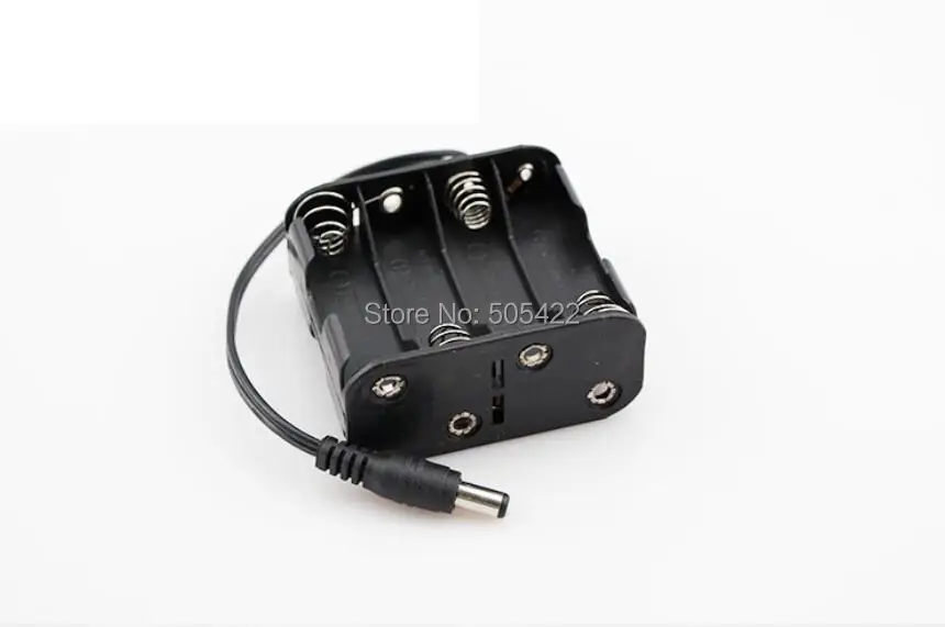 

50pcs/lot New 8 AA Battery 12V Clip Holder Box Case with Wire Leads DC plug wholesale