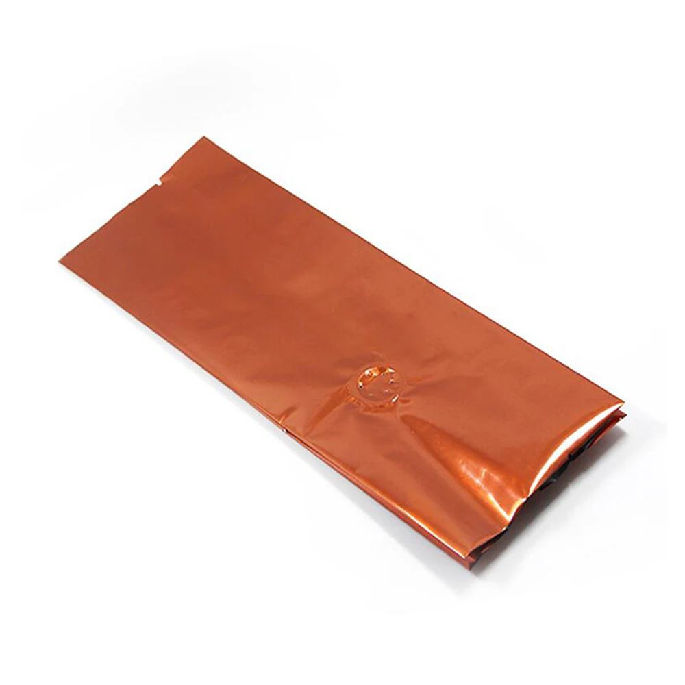 300Pcs/lot Vacuum Heat Sealing Coffee Color Side Gusset Open Top Pure Aluminum Foil Packaging Bag Mylar Food Storage Package Bag