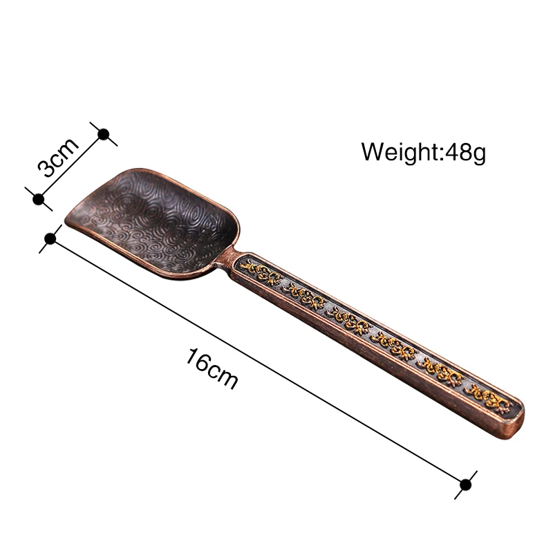 Chinese Tea spoons Copper Tea Scoop Spoon Tea Leaves Chooser Holder High Quality Chinese Kongfu Tea Accessories Tools