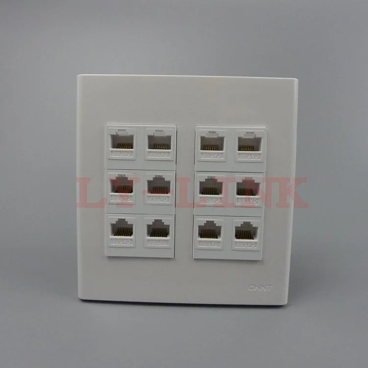 120 X 120mm face plate 12 Ports rj45 wall plate network wall plate support DIY