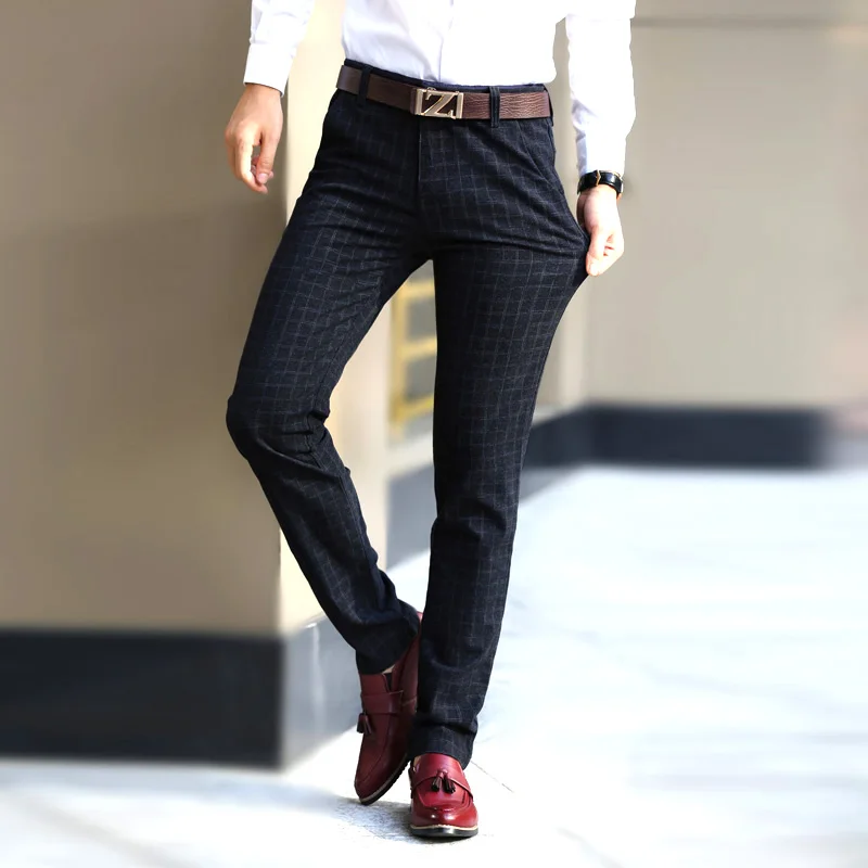 New England plaid pants and dress pants men sanding male trousers men's Spring and autumn Long pants plaid track pants