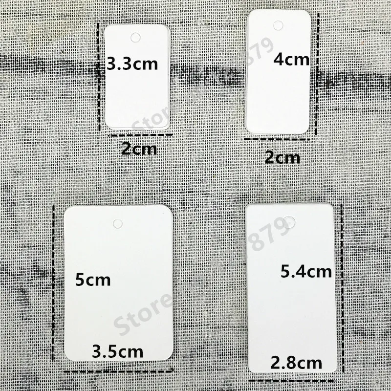 100pcs White Black Kraft Paper Blank Rectangle Packaging Hang Tags Wedding/Birthday Party Candy Boxes Gift Price Tags Labels