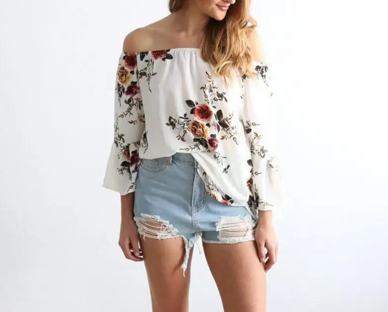 sexy off shoulder ruffle bow blouse shirt 2019 Summer style flare sleeve summer tops Elegant party women blouses blusas plus siz