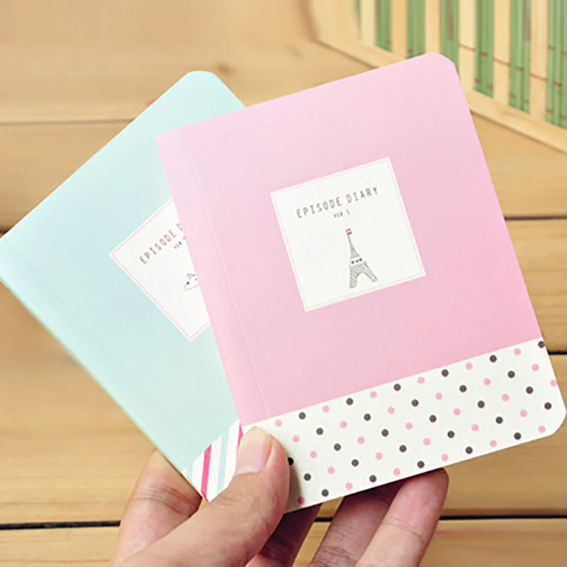 1Pcs Cute Tower Pattern Hardcover Notebook Colored Pages Travelers Daily Memos Notepad Thick Stationery Office School Supplies