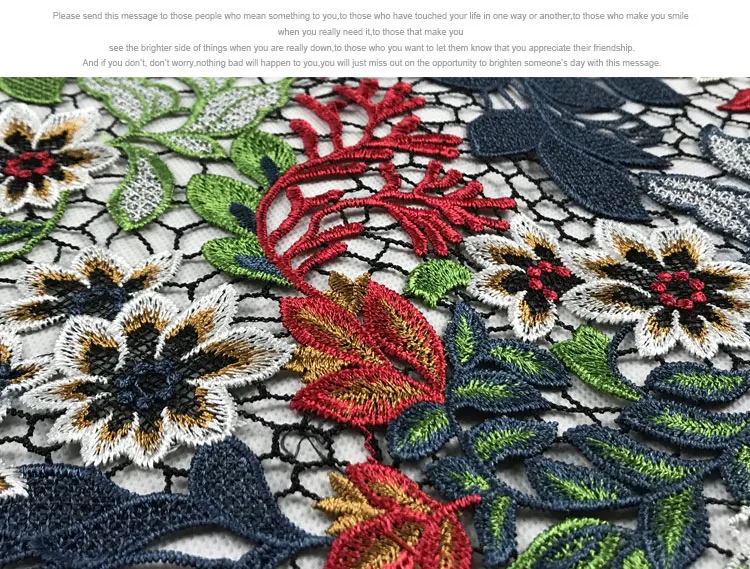 Multicolor Embroidery Water-soluble Lace Fabric Hollow DIY for evening dress skrit fashion cloth