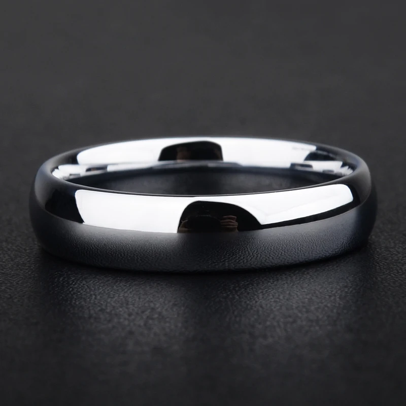 Classic High Polished White Tungsten Wedding Rings for Couples 4mm/6mm Width Dome Band Comfort Fit Band 4-12 Free Shipping