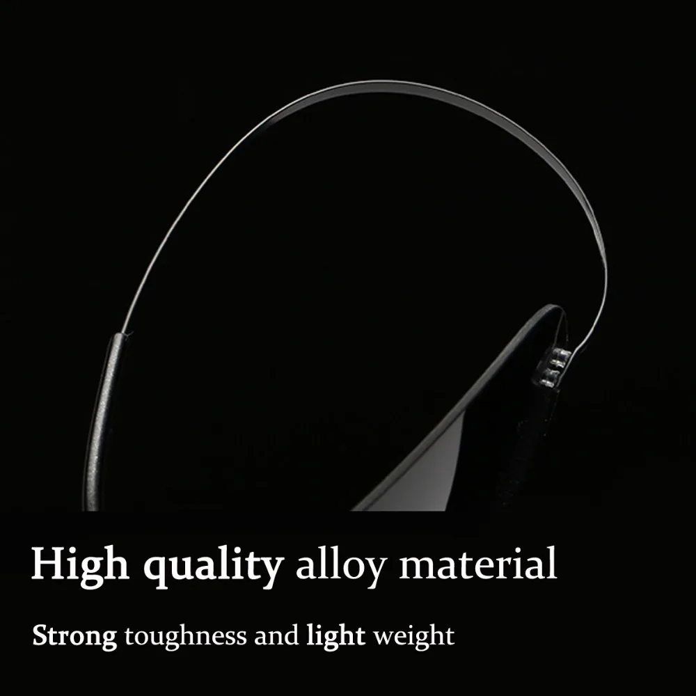 Rimless Polarized Sunglasses Night Vision Glasses Ultralight Frameless Aviation Goggles for Men and Women Titanium Alloy