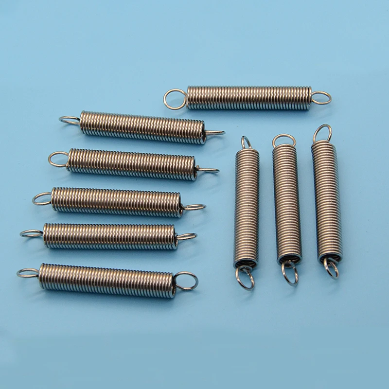 Extension Spring 1.0mm Wire Diameter 10mm Outer Diameter 40mm 50mm 60mm Long Steel Drag Tension Spring 20pcs