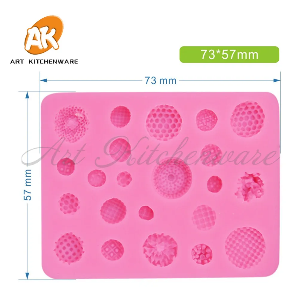 Spherical Cake Mold Flower Pistil Stamen Fondant Mold Silicone Sugarcraft Cake Soap Candle Decorating Mold Baking Tools SM-222