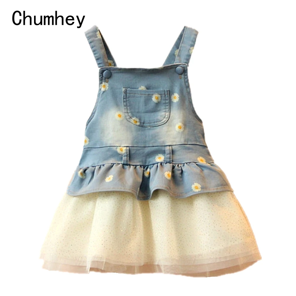 

Chumhey 6m-4T Summer Baby Girls Clothes Kids Overalls Bib Tutu Skirt Denim Lace Dress Kawaii Princess Outwear Toddlers Clothing