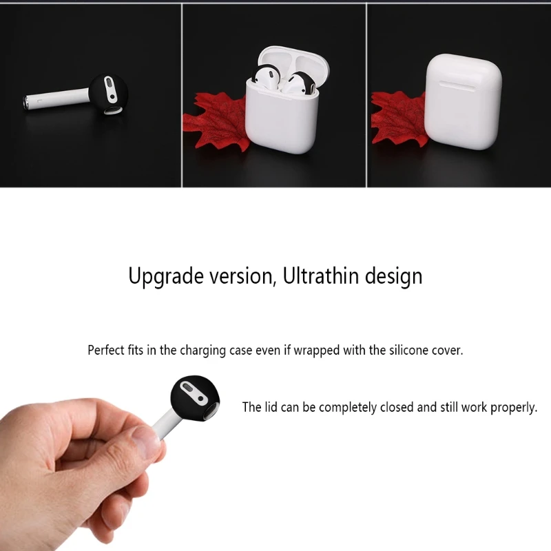 Oreillettes Airpods Bluetooth sans fil en silicone, 4 pièces/2 paires, pour iphone 7 8 7plus/iphone X