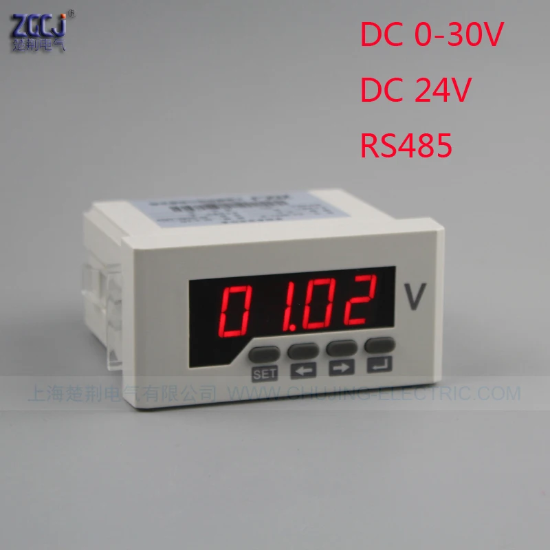 Painel de Medição de Voltagem cc 24v dc 030v 30v dc Voltímetro com Função de Comunicação Rs485 Protocolo Modbus-rtu