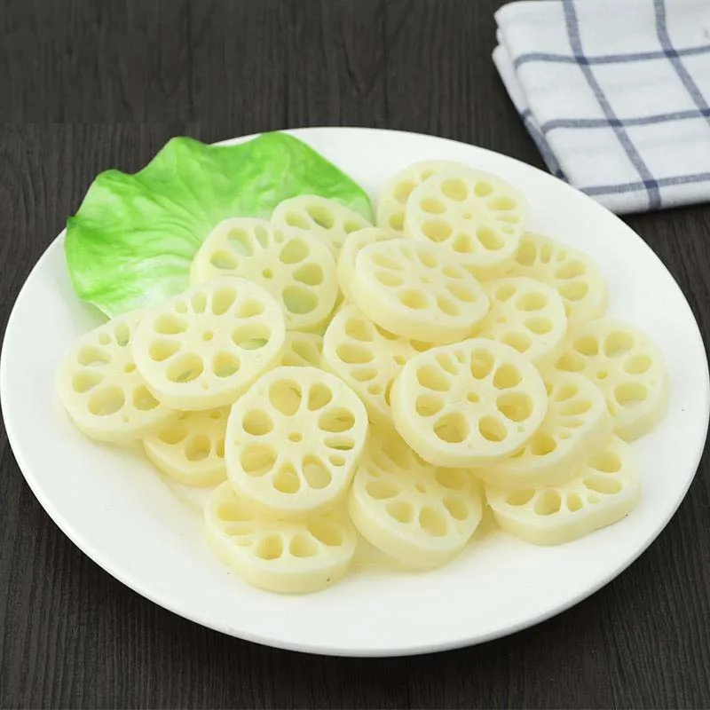 050 Lotus root slice simulation food fake vegetable model chafing dish decoration fake Lotus root slices  5.5*4.5*1cm