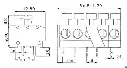 Free Delivery. Avoid screw spring type terminal connector XP235 2 p two spacing of 5.0 mm