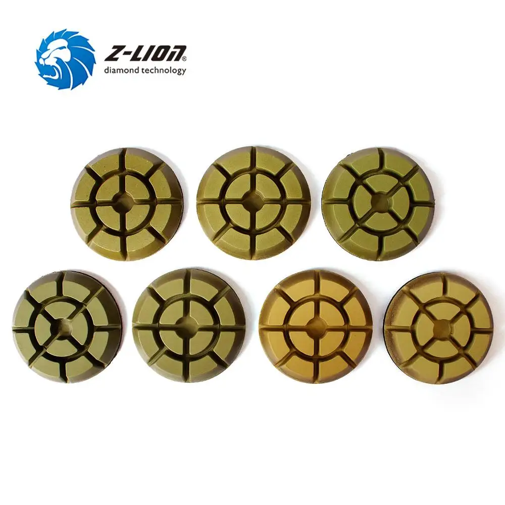 Z-LION Diamond Floor Polishing Pads 3 Inch 2pcs/3pcs Grinding Disc For Marble Stone 10mm Thickness Wet Polishing Wheel