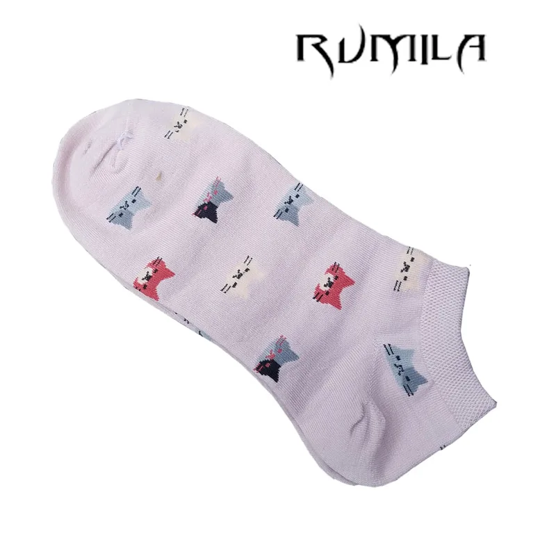 CAT Quente confortável algodão fibra de bambu menina meias das mulheres tornozelo baixo feminino cor invisível menina menino hosier 1pair = 2pcs WS79