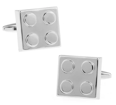 iGame Factory Supply Designer Cufflinks For Men Brass Copper Material Building Blocks Design Cuff Links