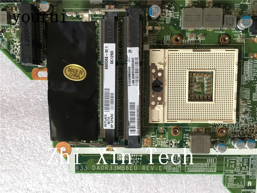 yourui For HP Pavilion G4 G6 G7 G6-2000 Laptop Motherboard 680568-001 680568-601 DA0R33MB6E0 DDR3 Fully Test well