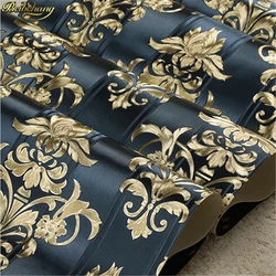 beibehang European Gold Foil Golden Flower Luminous Wallpaper KTV Living Room Bar Aisle Ceiling Roof Wallpaper papel de parede