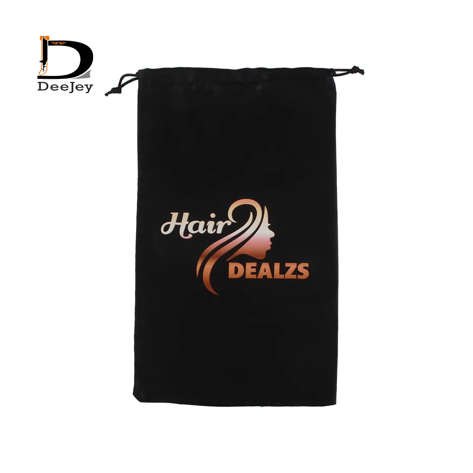 

colorful printed polyester black satin silk bags 18x30cm drawstring bags packaging hair extension bundle packaging bags 50pc lot