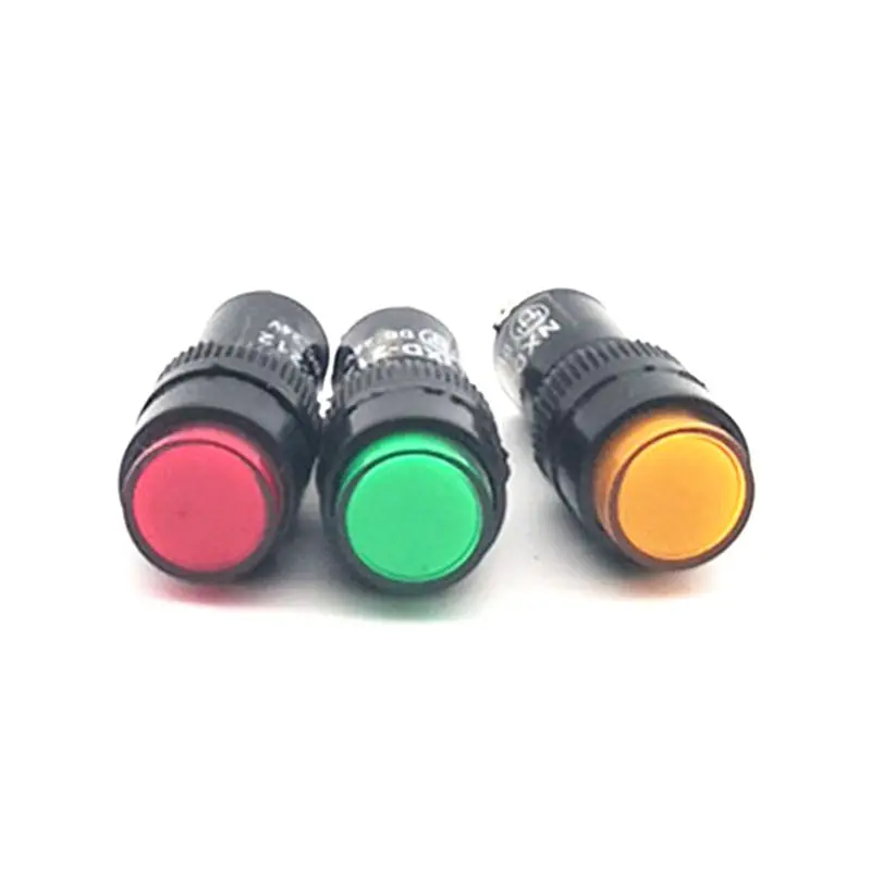 9PC Indicator Light Pilot Lamp Round Cap Green Red Yellow 12/24/220V Energy Save