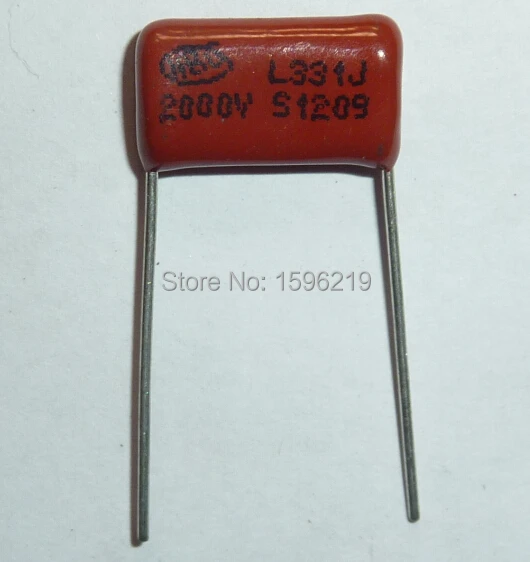 

50pcs CBB capacitor 331 2000V 331J 2KV 330pF 0.33nF P15 CBB81 Metallized Polypropylene Film Capacitor