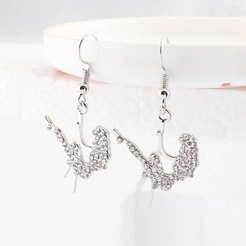 Earring wire ear hook dangle Pole dancing girl rhinestones woman a pair earring accessories nickel-free fashion jewelry