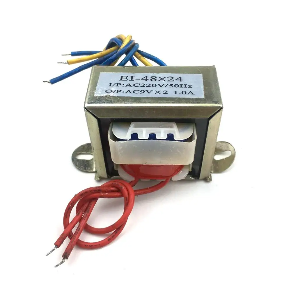 audio transformer 220V single turn dual 9V1A output AC AC power transformer electronic EI48*24 small audio speaker