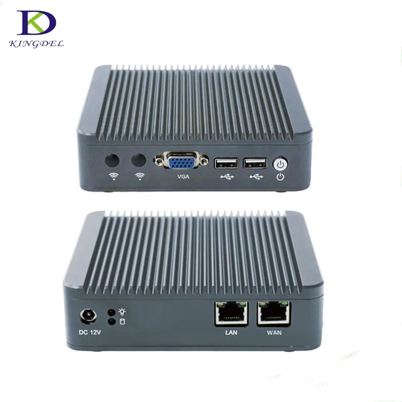 Nieuwste Mini Pc Computer Celeron J1800 2.41Ghz Dual Lan Industriële Pc Thin Client Geen Ventilator Micro Pc 1 * Vga 2 * Nic Windows7 Os