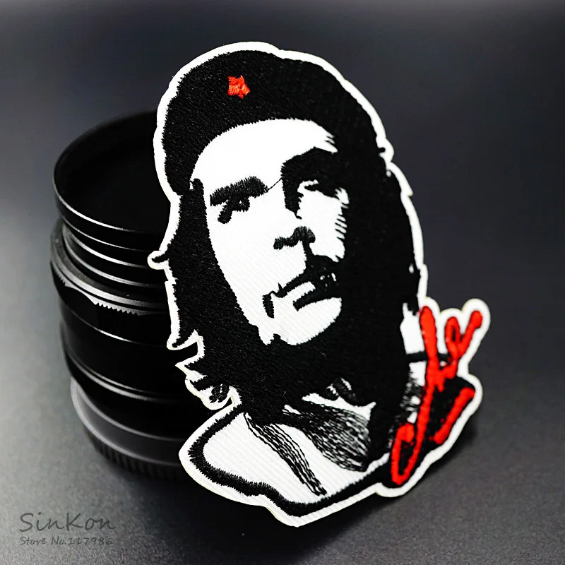 Che Guevara (Size:8.0X9.3cm) DIY Cloth Badges Patch Embroidered Applique Sewing Label Clothes Stickers Apparel Ornament