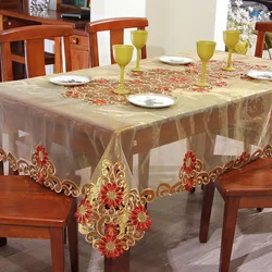 1PCS table cloth rectangular home embroidered hotel dining tablecloth elegant luxury table covers for Christmas home decoration