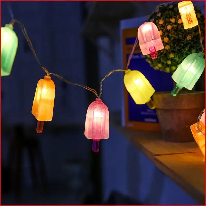 Illuminate LED Ice Lolly String light Ice cream Light Summer Garden Decorative Battery Powered Party Indoor Led Fairy Lights