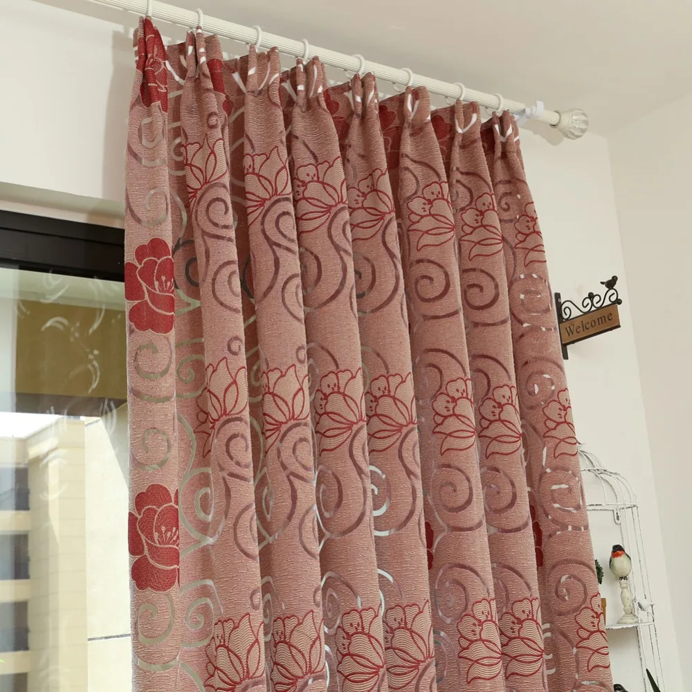 NAPEARL Tende semi-opaccanti corte jacquard dal design floreale trattamenti tende moderne per cucina soggiorno finestra pronta