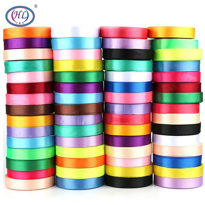 HL 6/10/15/20/25/40/50mm 25 Yards Satin Ribbons DIY Artificial Silk Roses Supplies Handicraft Sewing Accessories Material