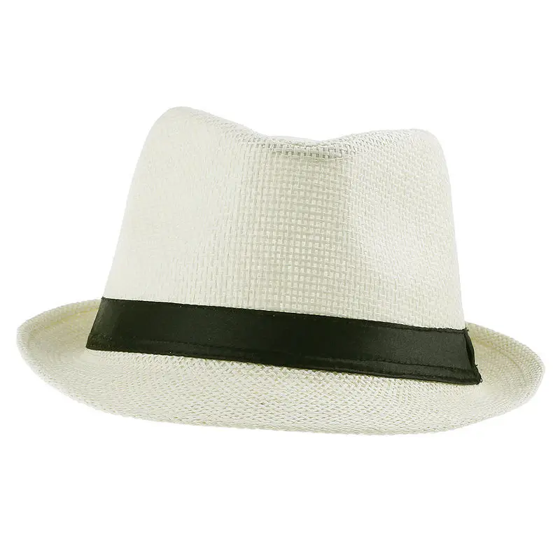 LNPBD Hot Unisex Women Men Fashion Summer Casual Trendy Beach Sun Straw Panama Jazz Hat Cowboy Fedora hat Gangster Cap