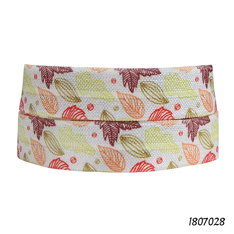 

(50 ярдов/партия) Новое поступление, сезон осень, Красивый эластичный лист и цветок с принтом