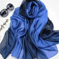 LaMaxaPa 2018 New Fashion Summer/Autumn Solid Gradient Women/Lady Real 100% Silk Scarf Thin Shawls and Wrap Long Female Echarpe