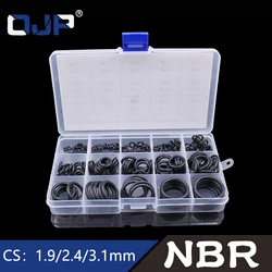 200pcs 15 Sizes O Rings Rubber O Ring Seal NBR Black Sealing O-rings Nitrile Washer Rubber o-ring set Assortment Kit Set Box