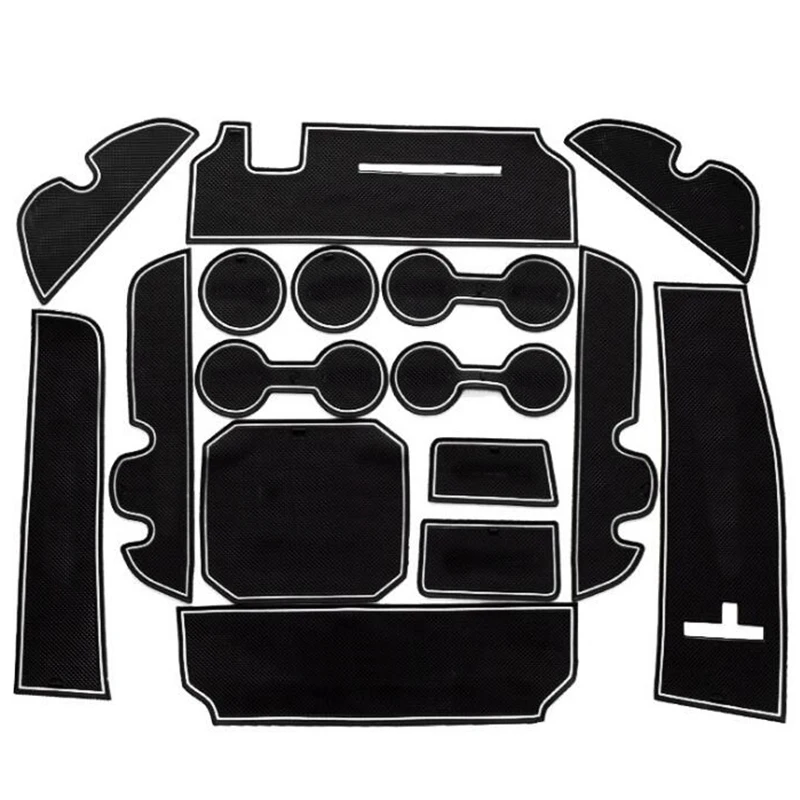 15pcs Anti-Slip Rubber Cup Cushion Door Groove Mat for Toyota Highlander XU50 2014 2015 2016 2017 2018 Accessories Car Styling